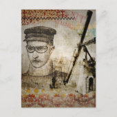 Invitation Carte Postale Télescope scientifique de l'inventeur Steampunk de (Devant)