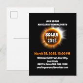 Invitation Carte Postale Témoin de l'éclipse solaire partielle 3/29/2025 US (Devant / Derrière)