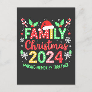 Invitation Carte Postale Tenue de Noël assortie pour la famille en 2024 
