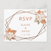 Invitation Carte Postale Terracotta Boho Pampas Mariage géométrique RSVP (Devant)