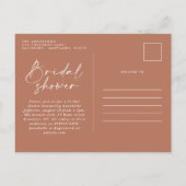 Invitation Carte Postale Terracotta pampas herbe moderne nuptiale douche ch (Dos)