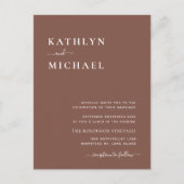 Invitation Carte Postale Terracotta QR Code Tout en un Mariage moderne chic (Devant)