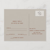 Invitation Carte Postale Terracotta Rustic Burnt Orange Wedding RSVP (Dos)