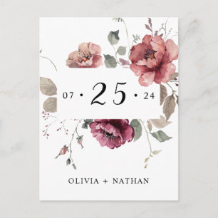 Invitation Carte Postale Terracotta Terreux Bourgogne Automne Boho Enregist