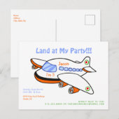Invitation Carte Postale Terre Mignonne à Mon Carton d'Invitation d'Avion d (Devant / Derrière)