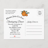 Invitation Carte Postale Thanksgiving Citrouille Harvest Rustic Enregistrer (Dos)