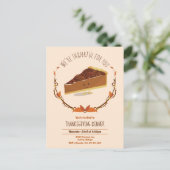 Invitation Carte Postale Thanksgiving Holiday Smiling Pecan Pie Tan Brown (Debout devant)