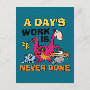 Invitation Carte Postale The Flintstones   Dino Cleaning House