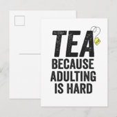 Invitation Carte Postale Thé Parce que grandir est difficile Drôle (Devant / Derrière)