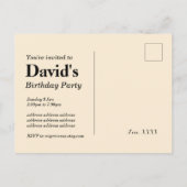 Invitation Carte Postale thème du vin, anniversaire des hommes (Dos)