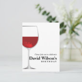 Invitation Carte Postale thème du vin, anniversaire des hommes (Debout devant)