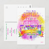 Invitation carte postale thème garçon anniversaire (Devant / Derrière)