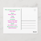 Invitation carte postale thème garçon anniversaire (Dos)