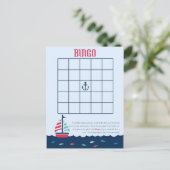 Invitation Carte Postale Thème nautique - Baby shower Jeu de Bingo (Debout devant)