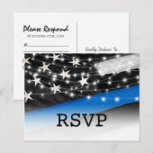Invitation Carte Postale Thin Blue Line | Police Force RSVP (Devant / Derrière)
