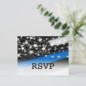 Invitation Carte Postale Thin Blue Line | Police Force RSVP (Debout devant)