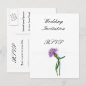 Invitation Carte Postale Thistle de mariage traditionnel écossais et celtiq (Devant / Derrière)