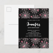 Invitation Carte Postale Toiles d'araignées et motif d'araignées pour Hallo (Devant / Derrière)