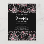 Invitation Carte Postale Toiles d'araignées et motif d'araignées pour Hallo (Devant)