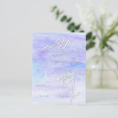 INVITATION CARTE POSTALE TONS DE BLUES MARIAGE COULEUR D'EAU RSVP (Debout devant)