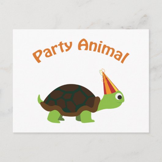 Invitation Carte Postale Tortue des animaux (Devant)