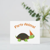 Invitation Carte Postale Tortue des animaux (Debout devant)
