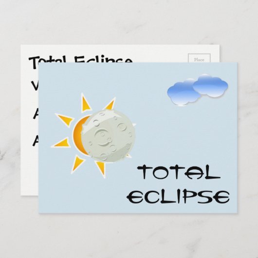 Invitation Carte Postale Total de la partie d'affichage Eclipse (Devant / Derrière)
