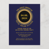 Invitation Carte Postale Total Solaire Eclipse 2024 Viewing Party (Devant)
