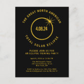 Invitation Carte Postale Total Solar Eclipse 4/8/2024 USA Viewing Party (Devant)