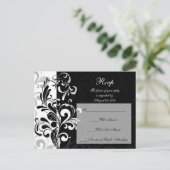 Invitation Carte Postale Tourbillon contemporain noir et blanc (Debout devant)