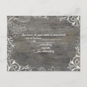 Invitation Carte Postale tourbillons fleuris dentelle mariage campagnard RS (Dos)