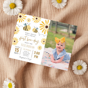 Invitation Carte Postale Tournesol de l'abeille jaune Virtuel Première phot
