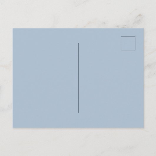 Invitation Carte Postale Tournesol eucalyptus verdure mariage bleu poussiér (Dos)