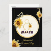 Invitation Carte Postale tournesol international Fête de la femme 2025 Mars (Devant / Derrière)