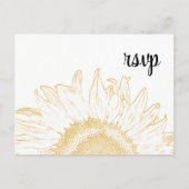 Invitation Carte Postale Tournesol Jaune Réponse RSVP de mariage graphique (Devant)
