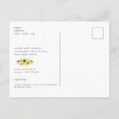 Invitation Carte Postale Tournesol rustique Botanique & Fête des mariées de (Dos)