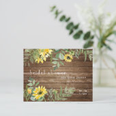 Invitation Carte Postale Tournesol rustique Botanique & Fête des mariées de (Debout devant)