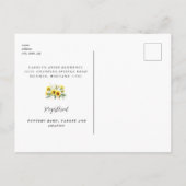 Invitation Carte Postale Tournesol Rustique Fête des mariées Jaune (Dos)