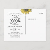 Invitation Carte Postale Tournesol Rustique Je fais Fête des mariées barbec (Dos)