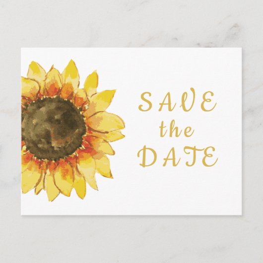 Invitation Carte Postale Tournesol rustique. Mariage campagnard Enregistrer (Devant)