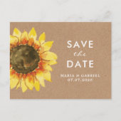 Invitation Carte Postale Tournesol rustique. Mariage champêtre Enregistrez  (Devant)