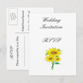Invitation Carte Postale Tournesols Idées de mariage modernes simples et él (Devant / Derrière)