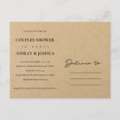 Invitation Carte Postale Tournesols rustiques chic Kraft Papier Douche Coup (Dos)