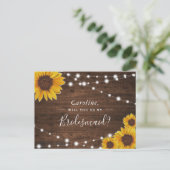 Invitation Carte Postale Tournesols Rustiques Serez-Vous Ma Femme D'Accueil (Debout devant)