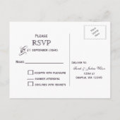 Invitation Carte Postale Tourteaux de neige rustiques en or violet Mariage  (Dos)