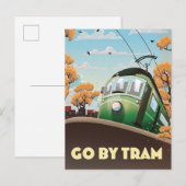 Invitation Carte Postale Tramway Aller (Devant / Derrière)