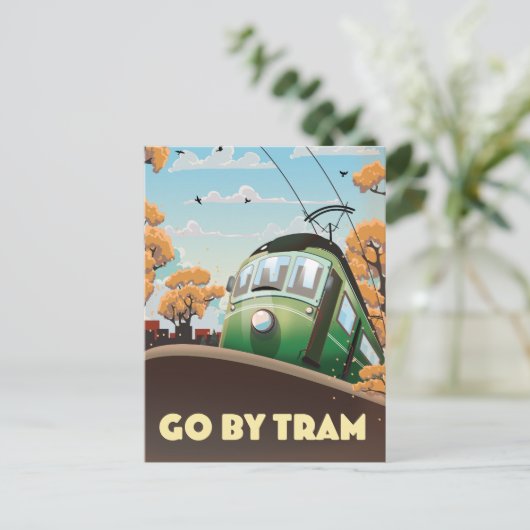 Invitation Carte Postale Tramway Aller (Debout devant)