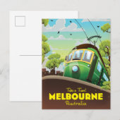 Invitation Carte Postale Tramway de Melbourne Australie (Devant / Derrière)