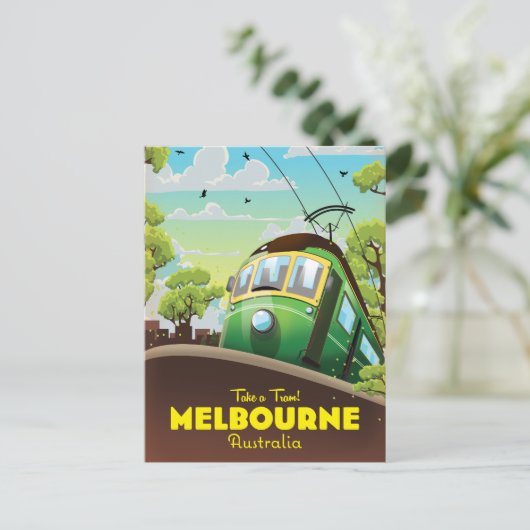 Invitation Carte Postale Tramway de Melbourne Australie (Debout devant)
