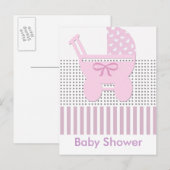 Invitation Carte Postale Transport de baby shower (Devant / Derrière)
